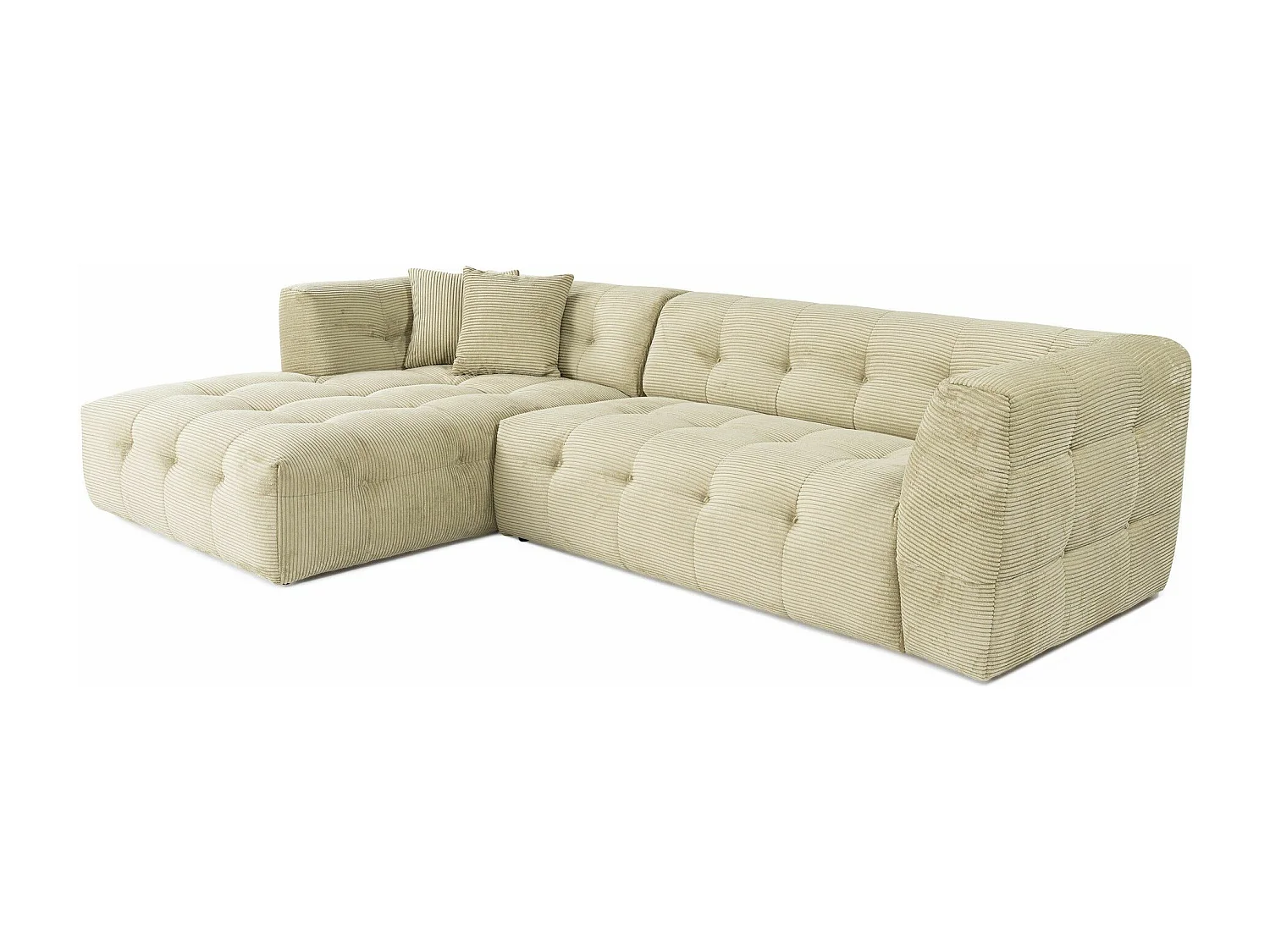 Canapé d'angle à gauche Simur Velours côtelé Vert clair