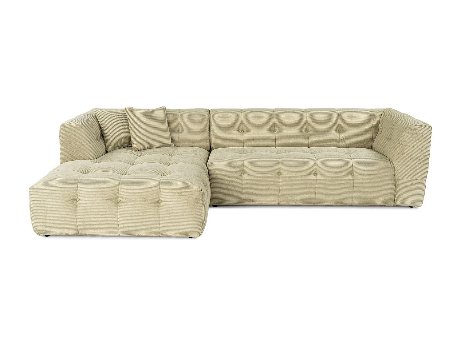 Canapé d'angle à gauche Simur Velours côtelé Vert clair