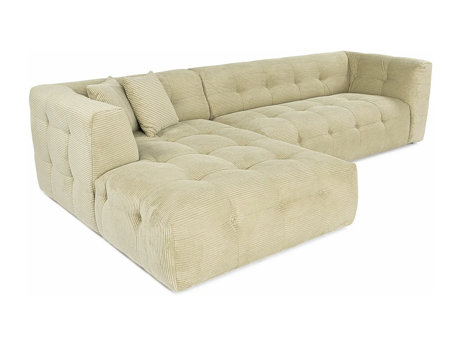 Canapé d'angle à gauche Simur Velours côtelé Vert clair