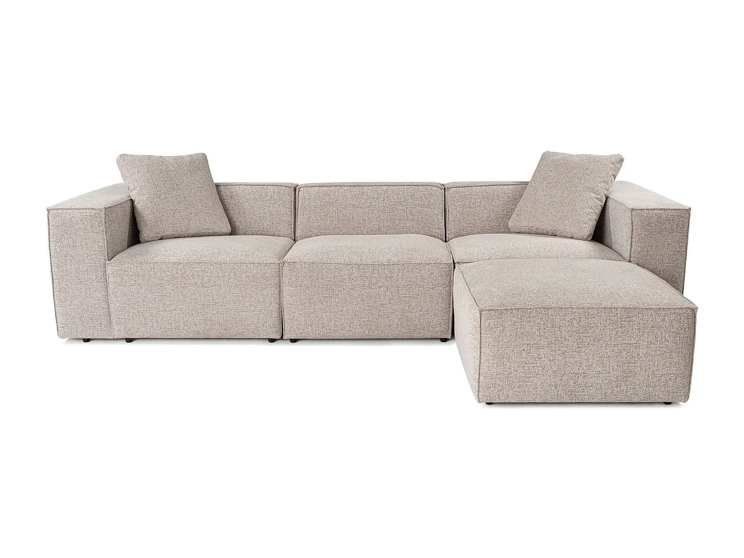 Canapé d'angle à droite avec 2 coussins Siges Lin Moka