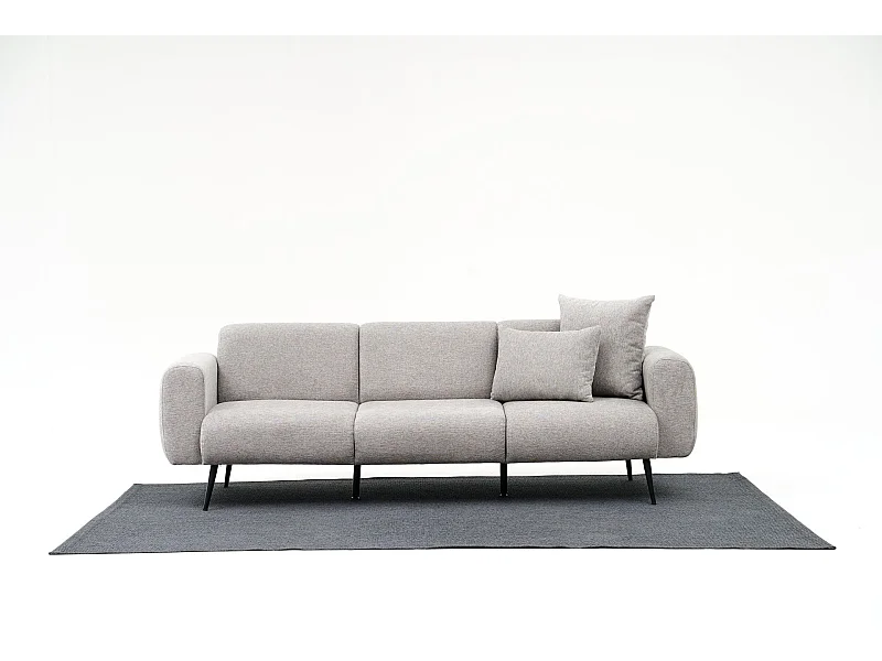 Sofá Altadena 582, Gris, 235x82x77cm, Tapiz, Patas: Metal