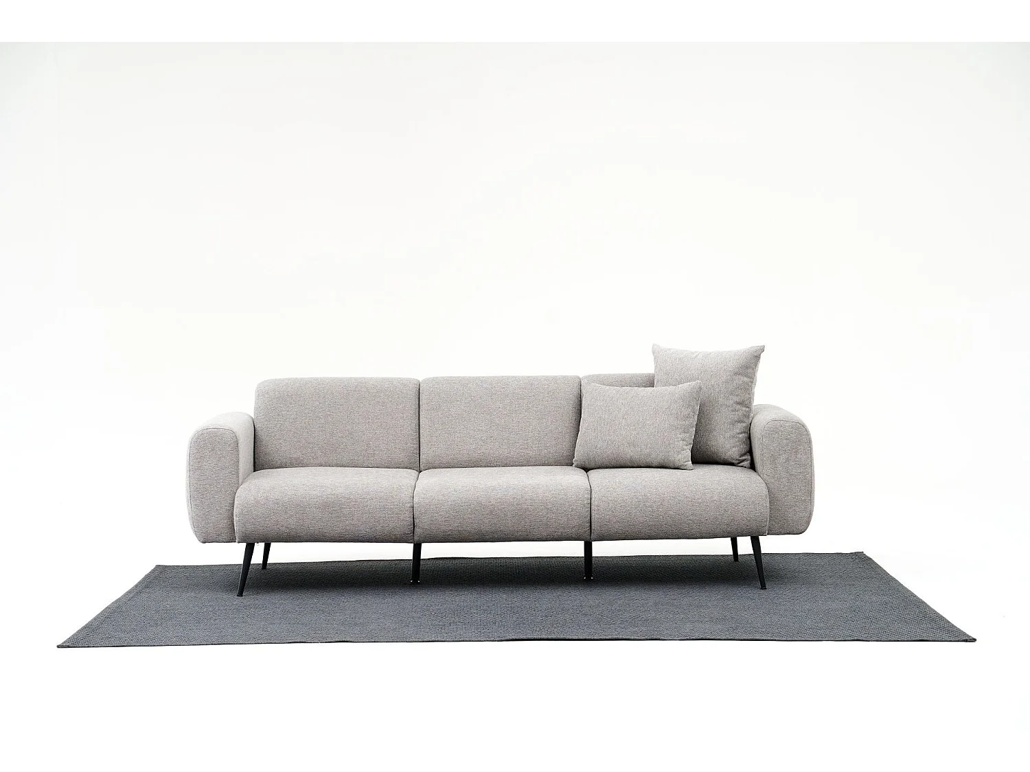 Sofá Altadena 582, Gris, 235x82x77cm, Tapiz, Patas: Metal