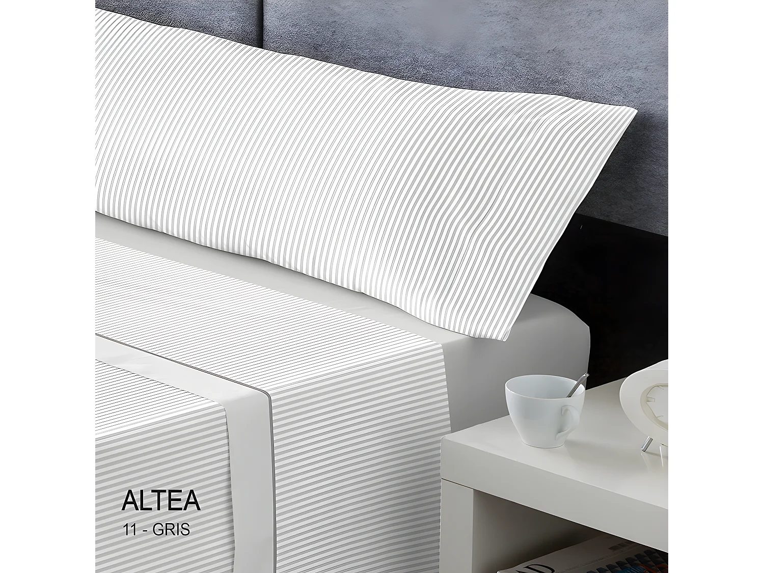 Set 3 pièces corail M / Altea 160x200cm Gris