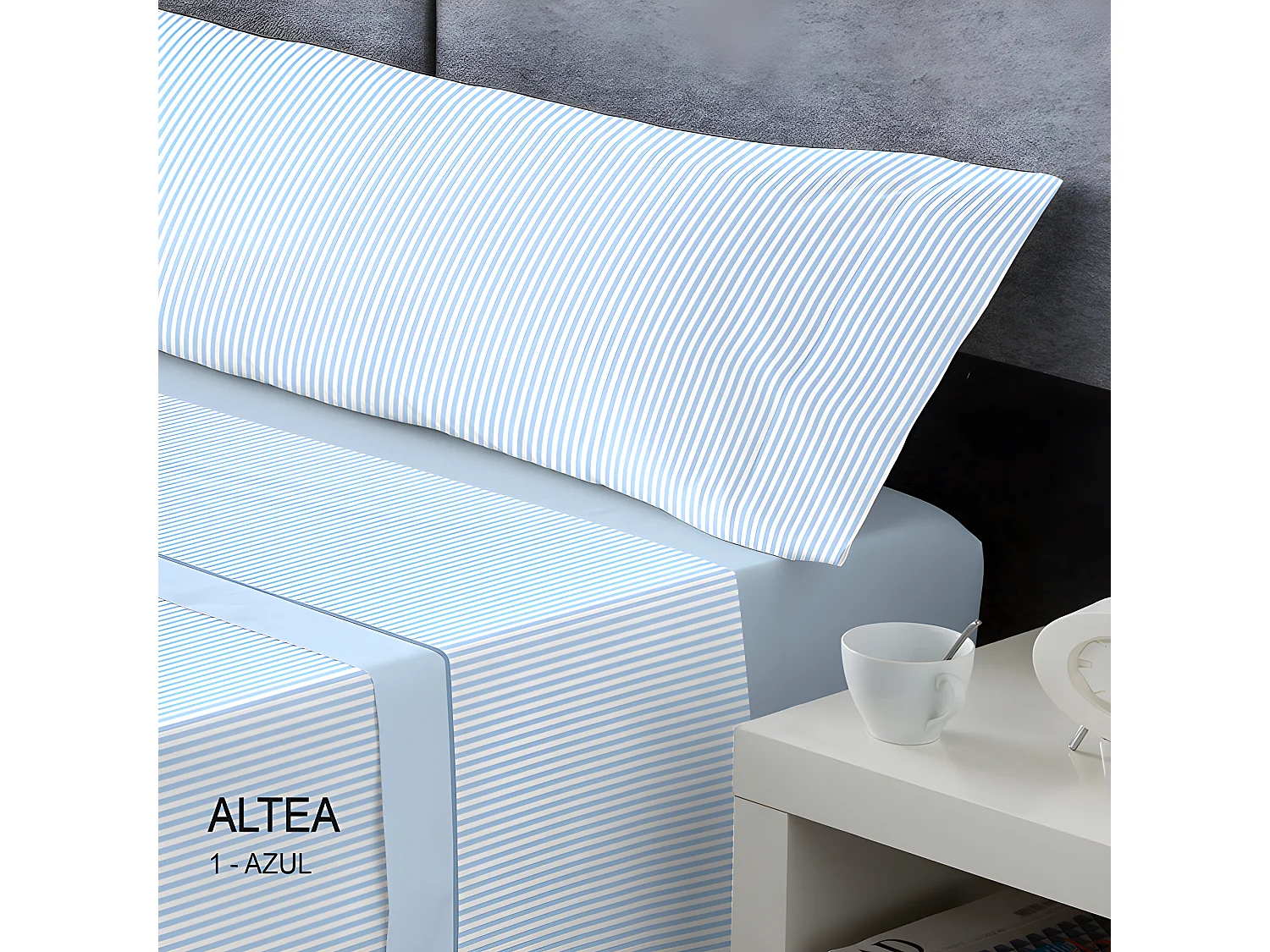 Juego 3 piezas coralina M/Altea 120x200cm Azul