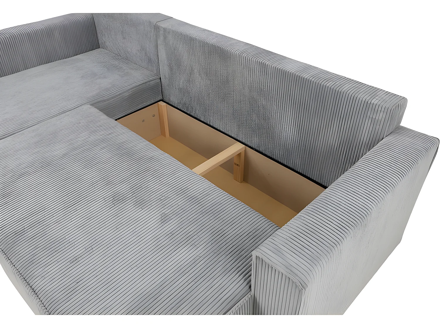 Canapé convertible ANAFI en U en velours côtelé beige