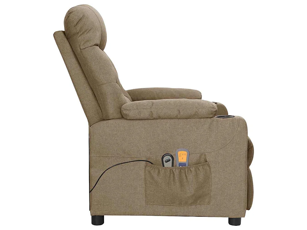 Fauteuil électrique de massage Taupe Tissu