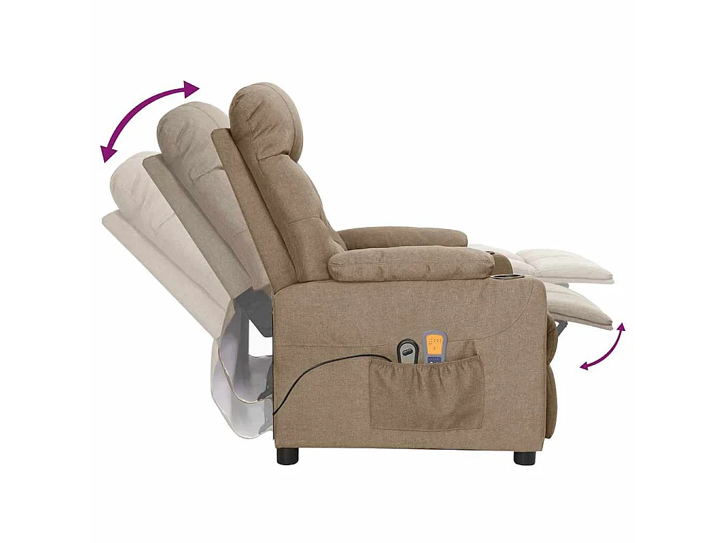 Fauteuil électrique de massage Taupe Tissu