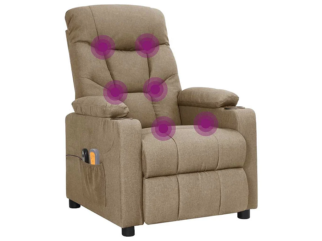 Fauteuil électrique de massage Taupe Tissu