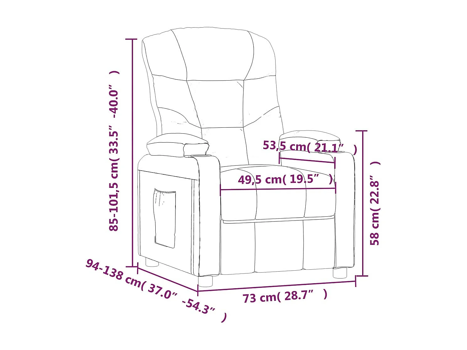 Massagesessel Elektrisch Dunkelbraun Stoff