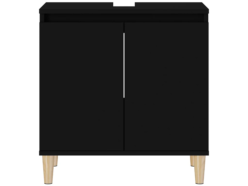 Wastafelkast 58x33x60 cm bewerkt hout zwart