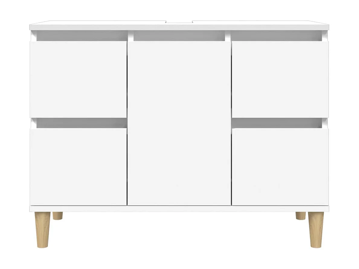 Waschbeckenunterschrank Weiß 80x33x60 cm Holzwerkstoff