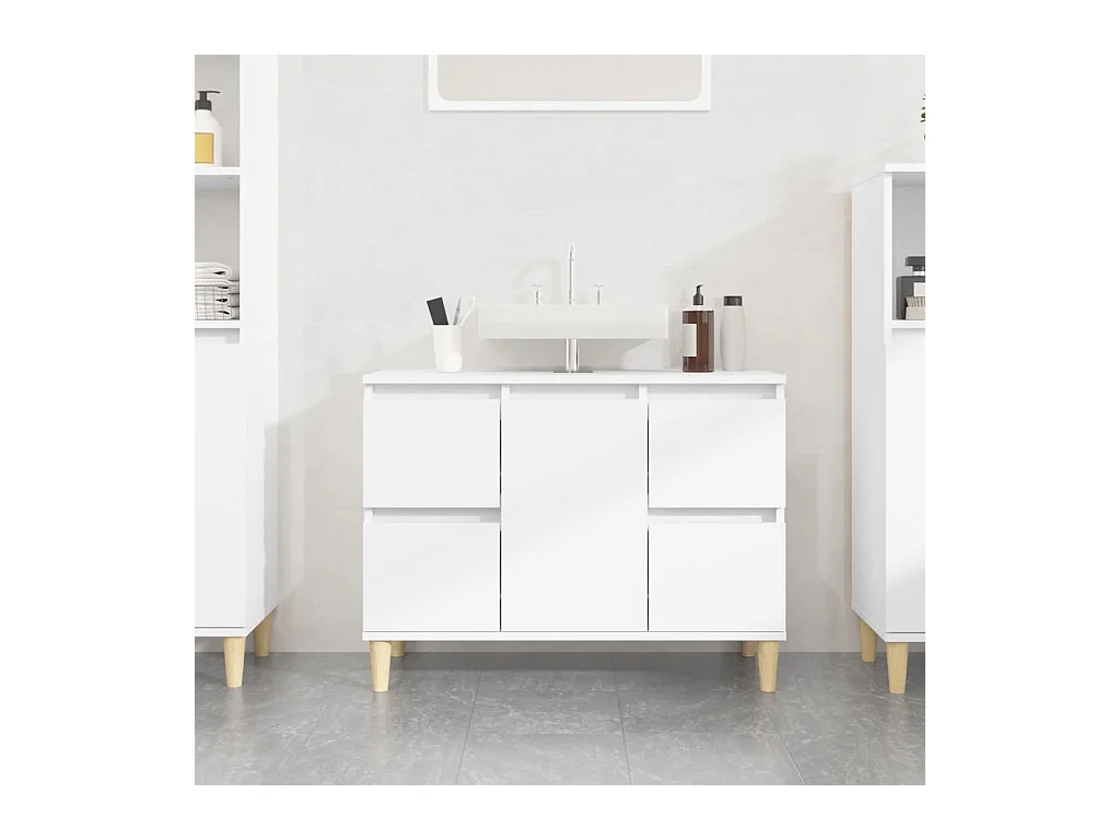 Meuble d'évier blanc 80x33x60 cm bois d'ingénierie