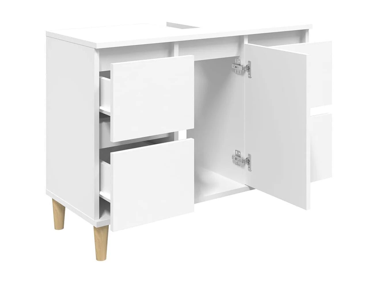 Mobile Lavabo Bianco 80x33x60 cm in Legno Multistrato