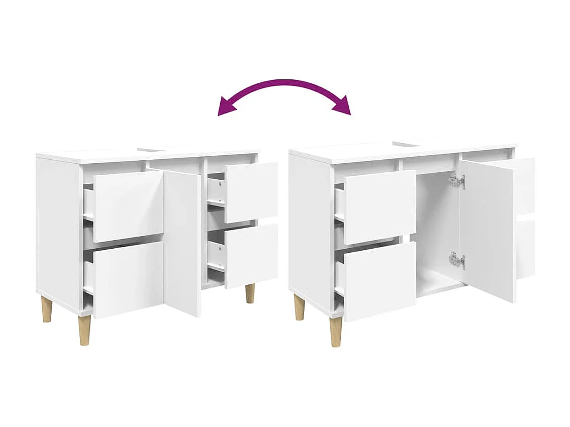 Mobile Lavabo Bianco 80x33x60 cm in Legno Multistrato
