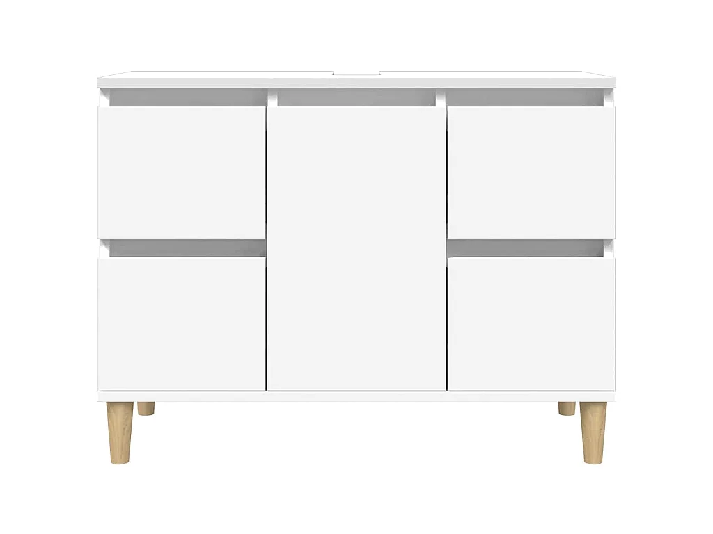 Waschbeckenunterschrank Weiß 80x33x60 cm Holzwerkstoff