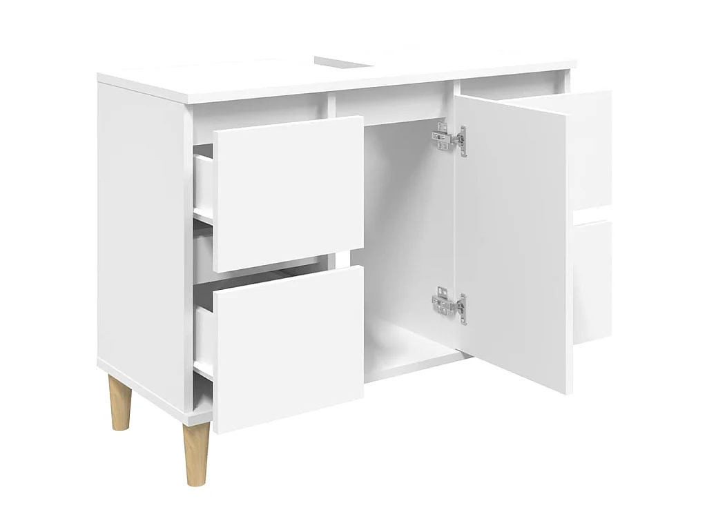 Waschbeckenunterschrank Weiß 80x33x60 cm Holzwerkstoff