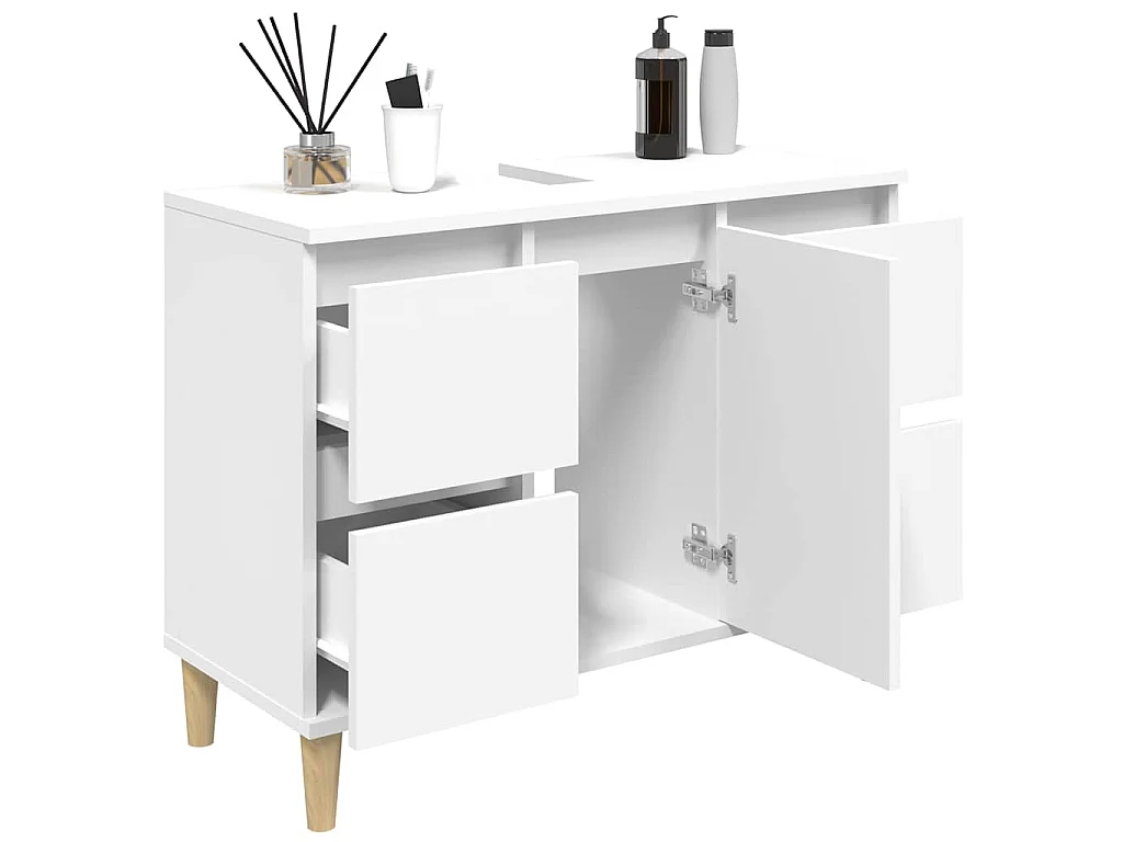 Waschbeckenunterschrank Weiß 80x33x60 cm Holzwerkstoff