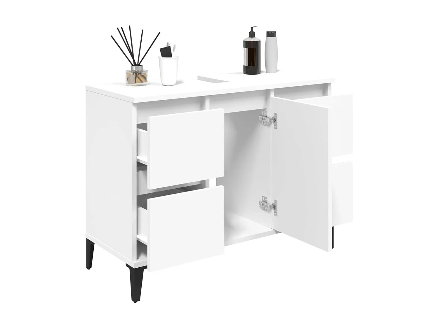 Waschbeckenunterschrank Weiß 80x33x60 cm Holzwerkstoff