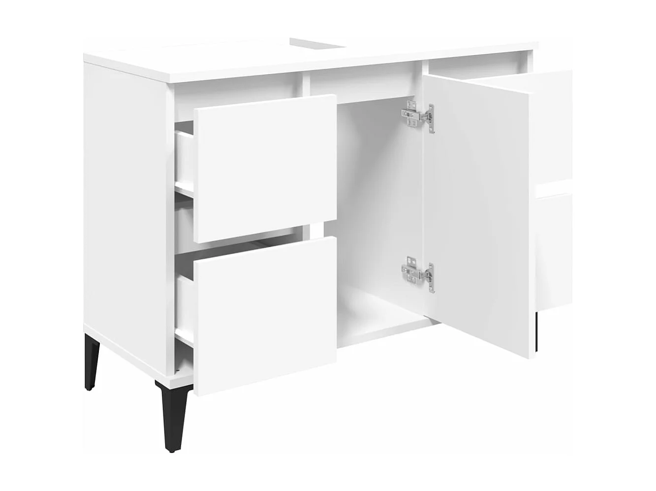 Waschbeckenunterschrank Weiß 80x33x60 cm Holzwerkstoff