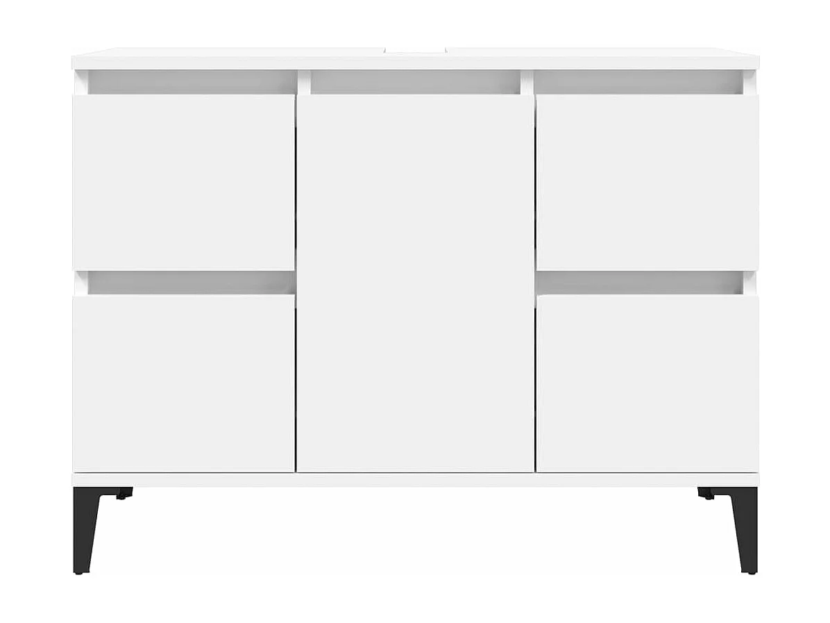 Wastafelkast 80x33x60 cm bewerkt hout wit