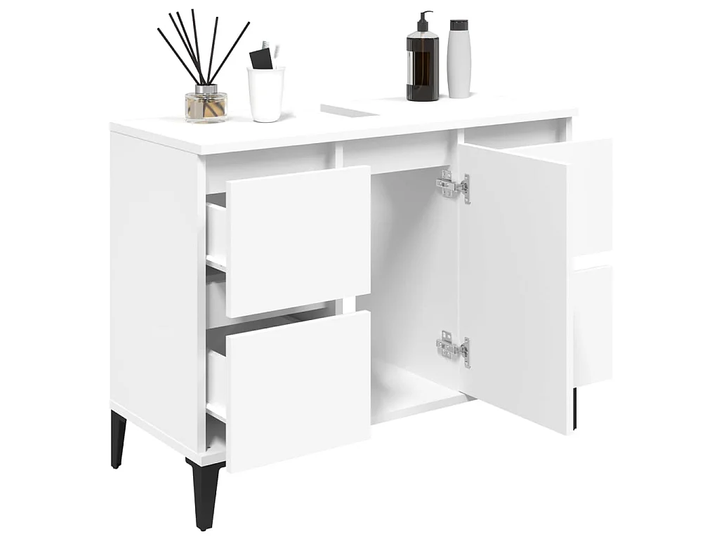 Meuble d'évier blanc 80x33x60 cm bois d'ingénierie