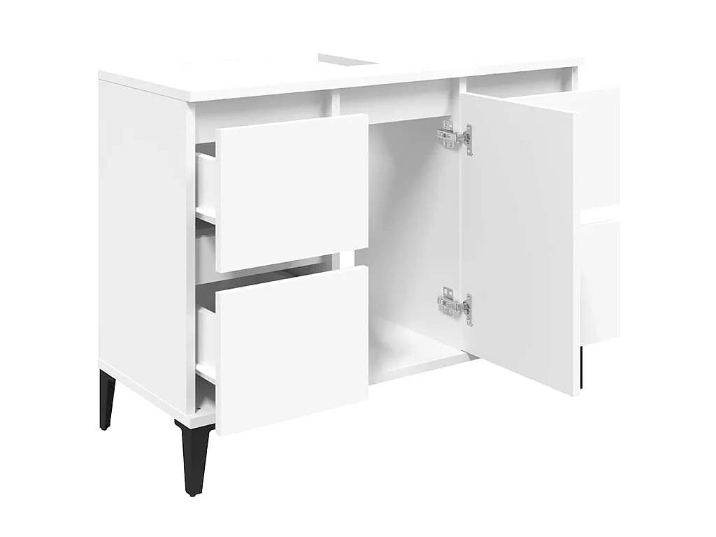 Waschbeckenunterschrank Weiß 80x33x60 cm Holzwerkstoff