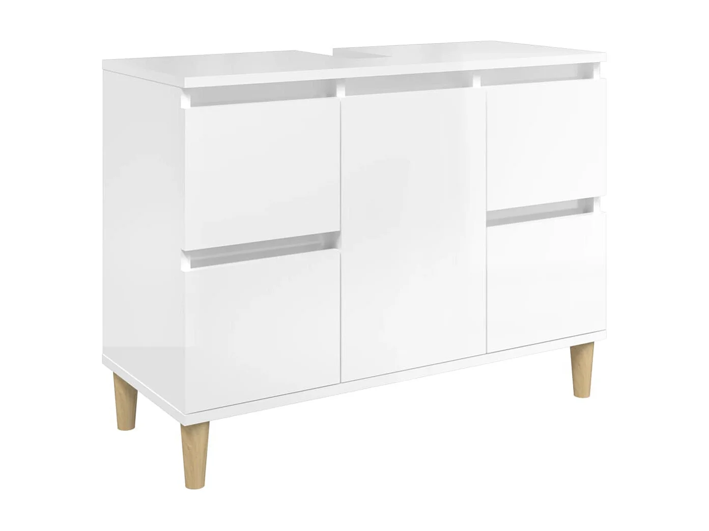 Móvel p/ lavatório 80x33x60 cm deriv. madeira branco brilhante