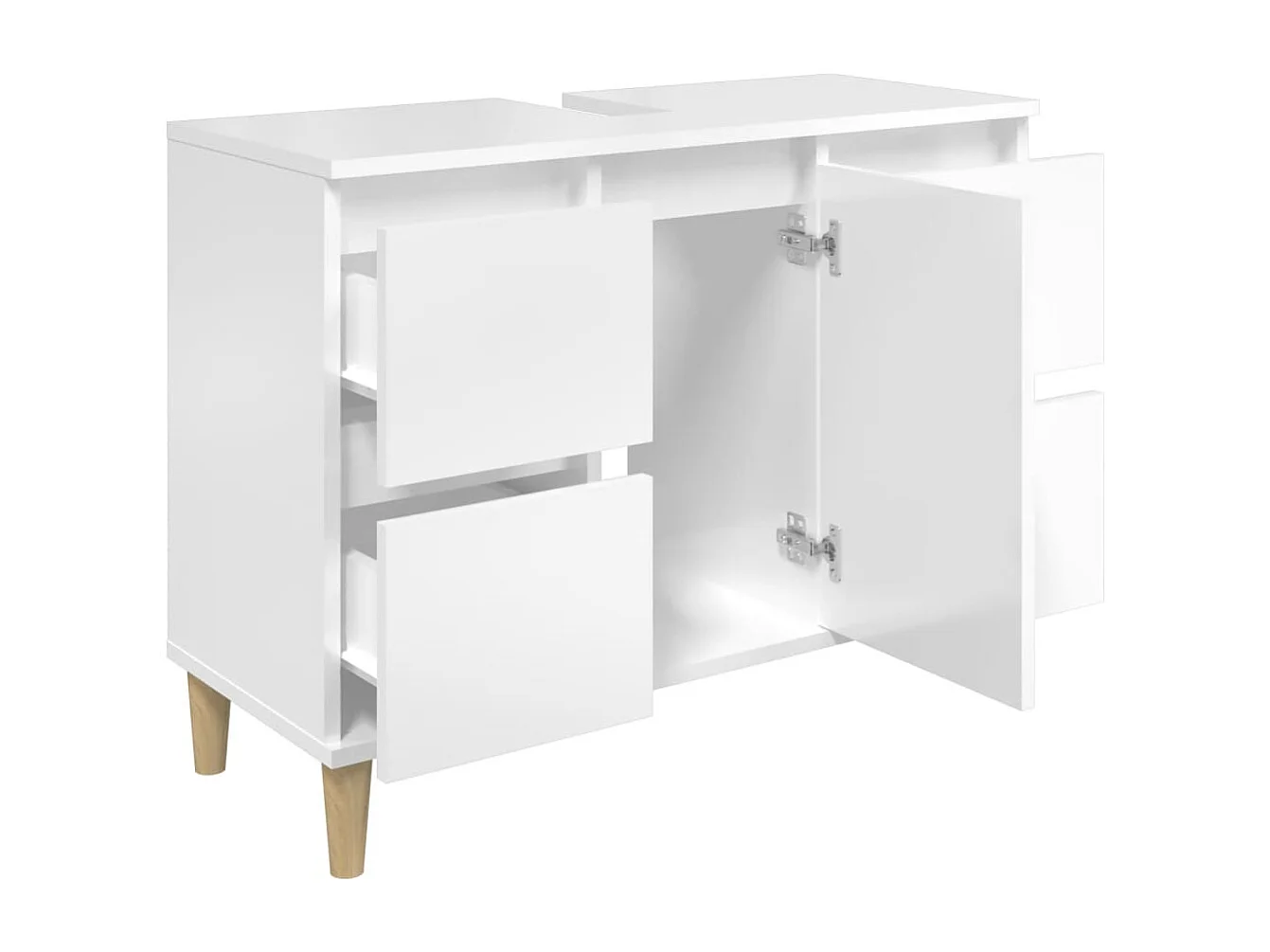 Móvel p/ lavatório 80x33x60 cm deriv. madeira branco brilhante