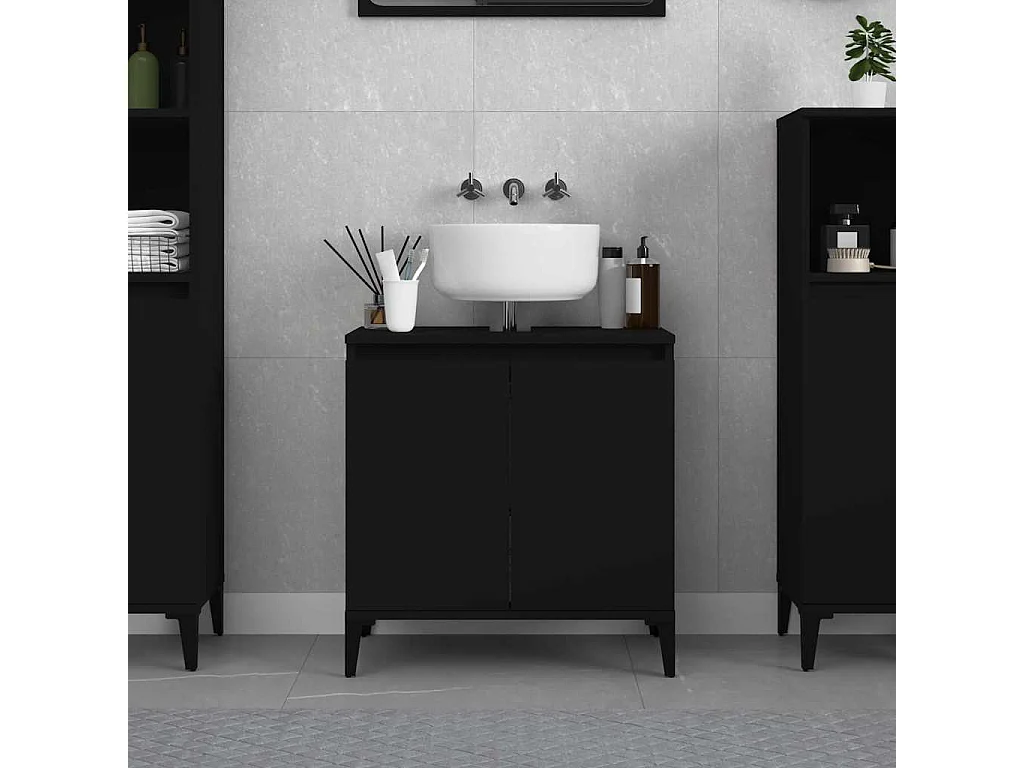 Móvel para lavatório 58x33x60 cm derivados de madeira preto