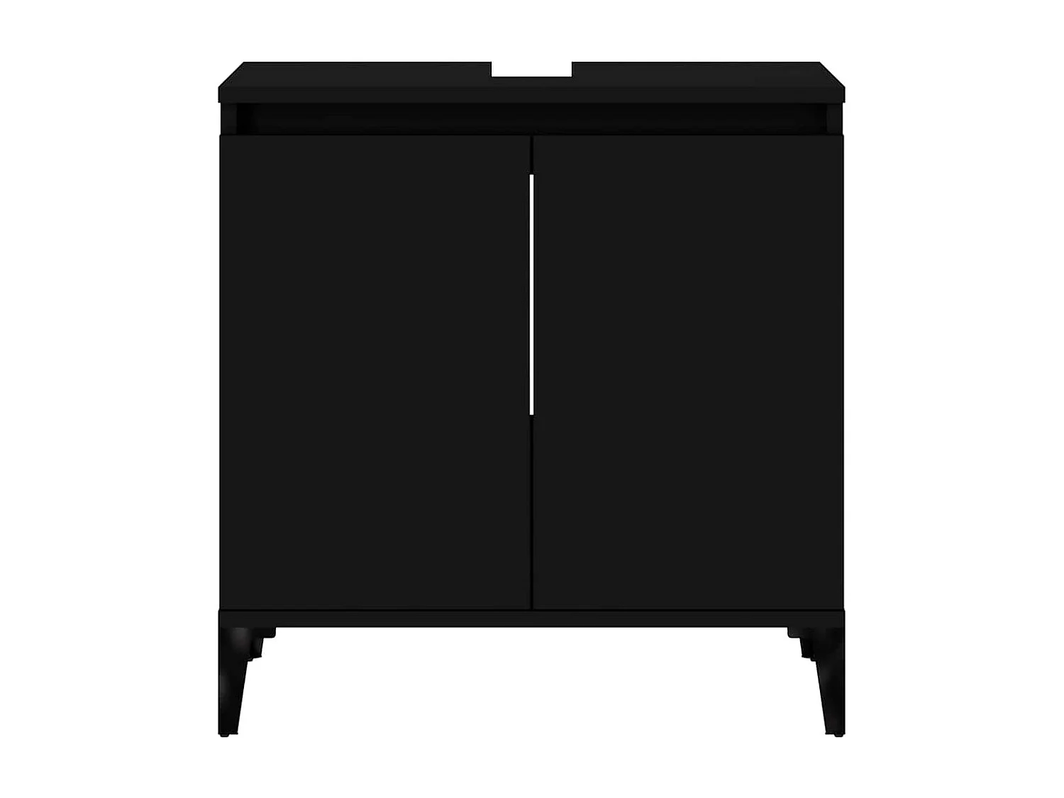 Armario para lavabo madera contrachapada negro 58x33x60 cm
