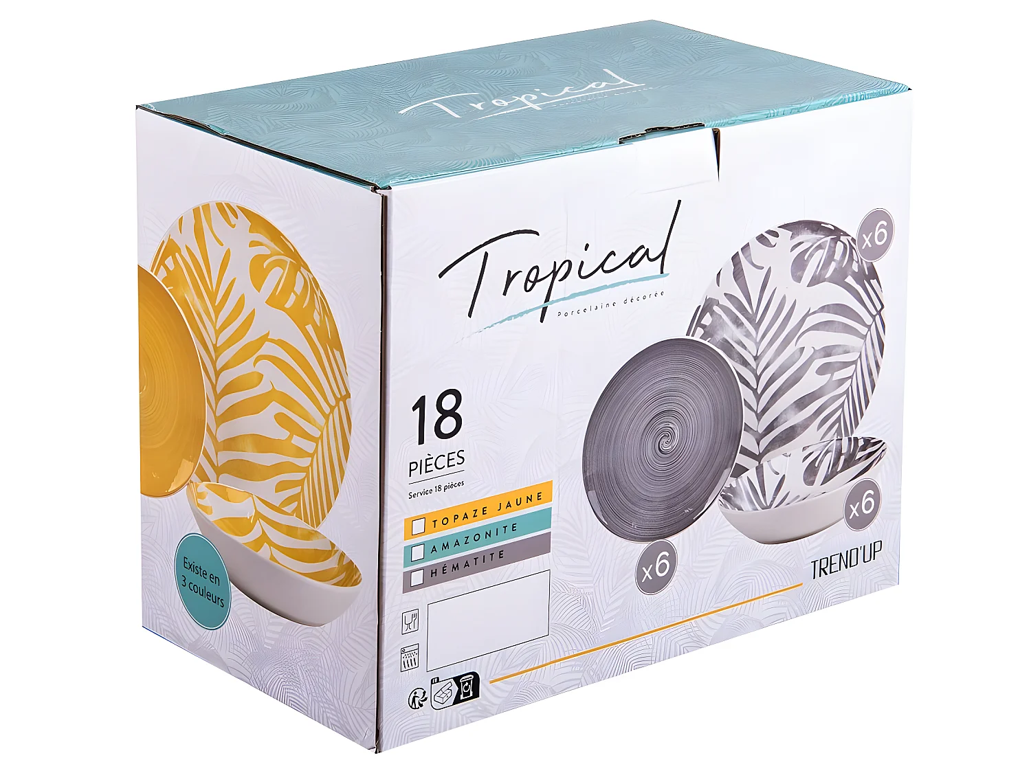 Service 18 pièces Tropical bleu