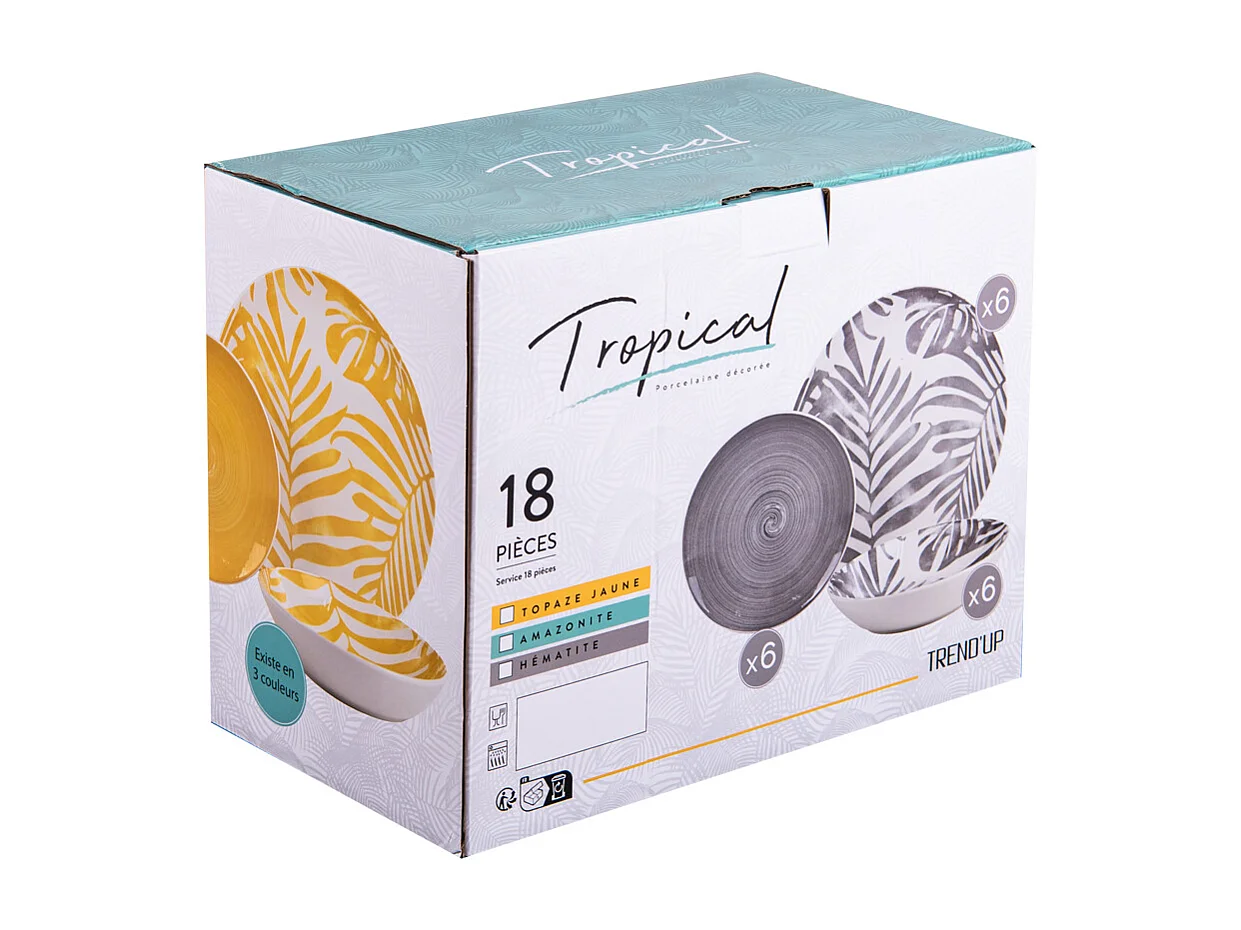Service 18 pièces Tropical bleu