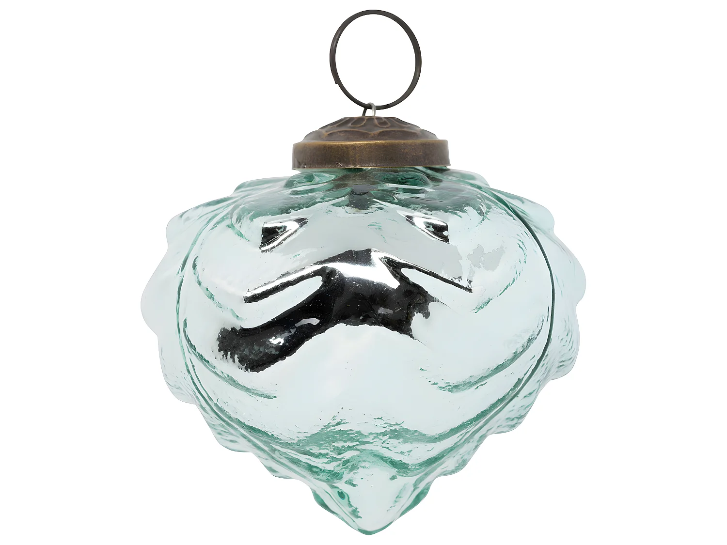 Déco Sapin de Noël Lot de 3 Boules en Verre coloris Vert D 8 cm