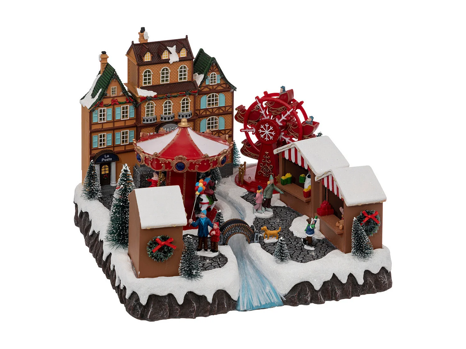 Village de Noël lumineux, animé et musical Le Marché de Noël