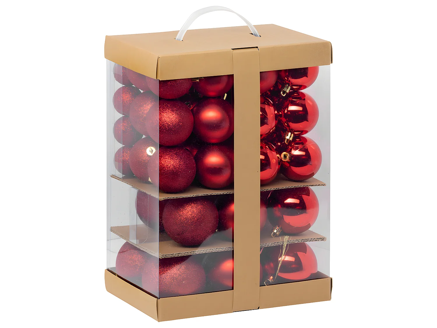 Déco de sapin Lot de 60 Boules de Noël de 4 à 8 cm - Rouge
