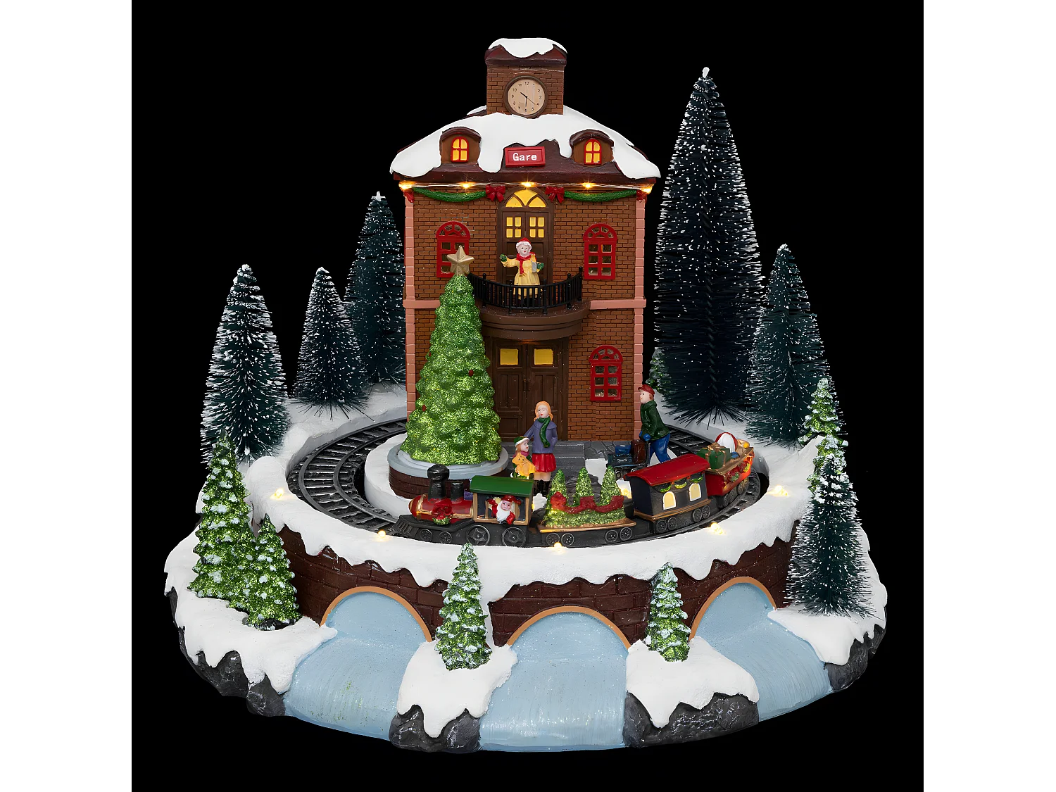 Village de Noël lumineux, animé et musical Place de la Gare et Train