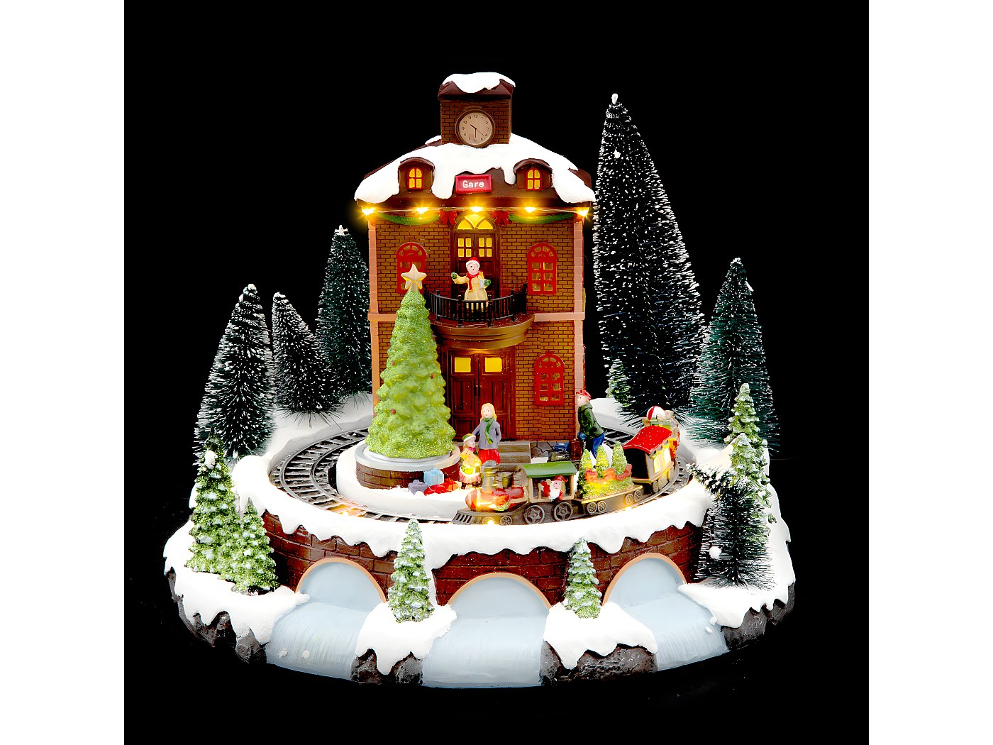 Village de Noël lumineux, animé et musical Place de la Gare et Train
