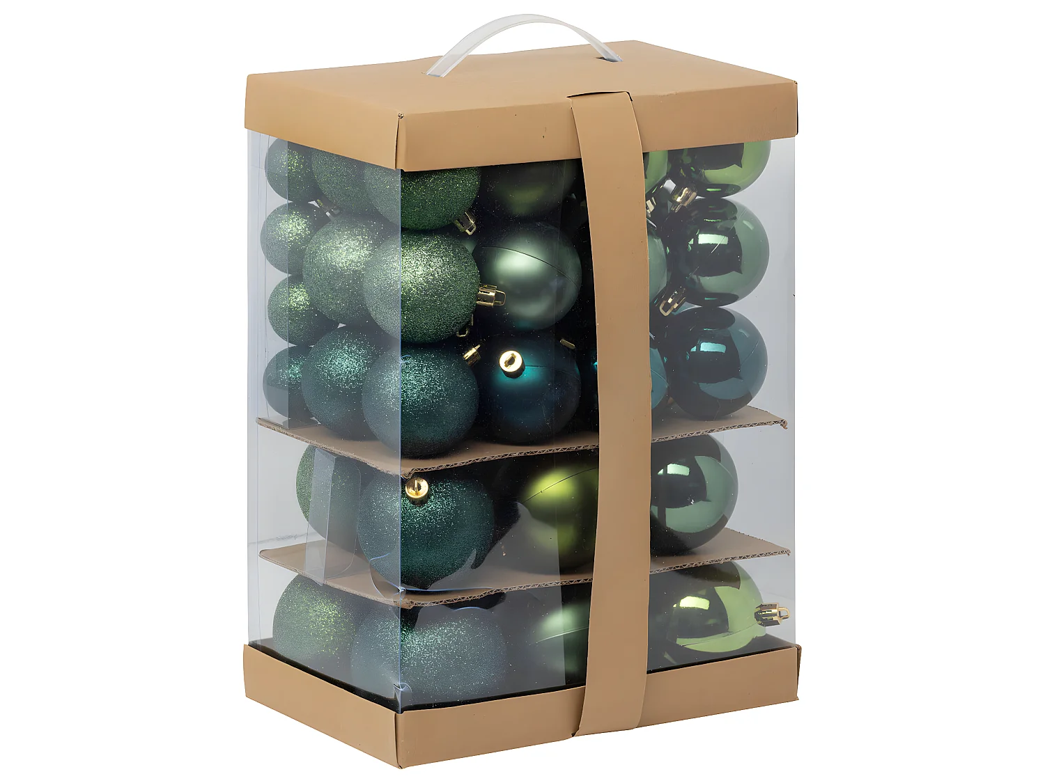 Déco de sapin Lot de 60 Boules de Noël de 4 à 8 cm - Vert