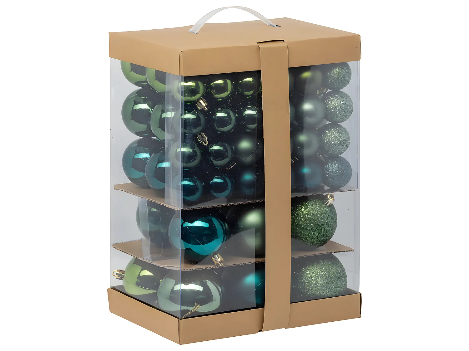 Déco de sapin Lot de 60 Boules de Noël de 4 à 8 cm - Vert