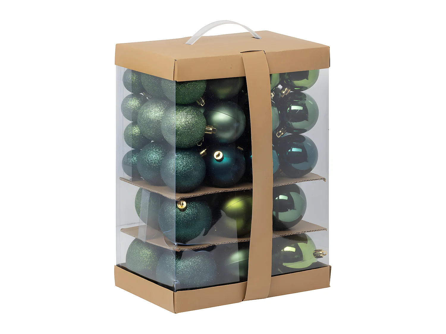 Déco de sapin Lot de 60 Boules de Noël de 4 à 8 cm - Vert