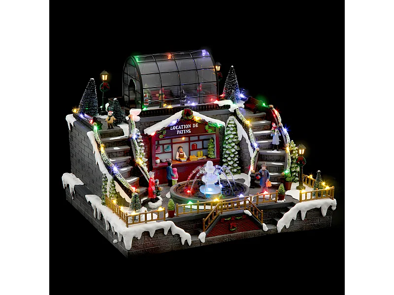 Village de Noël lumineux et animé Patinoire et Location de patins