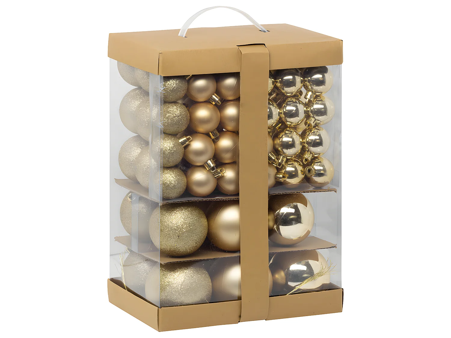 Déco de sapin Lot de 60 Boules de Noël de 4 à 8 cm - Doré
