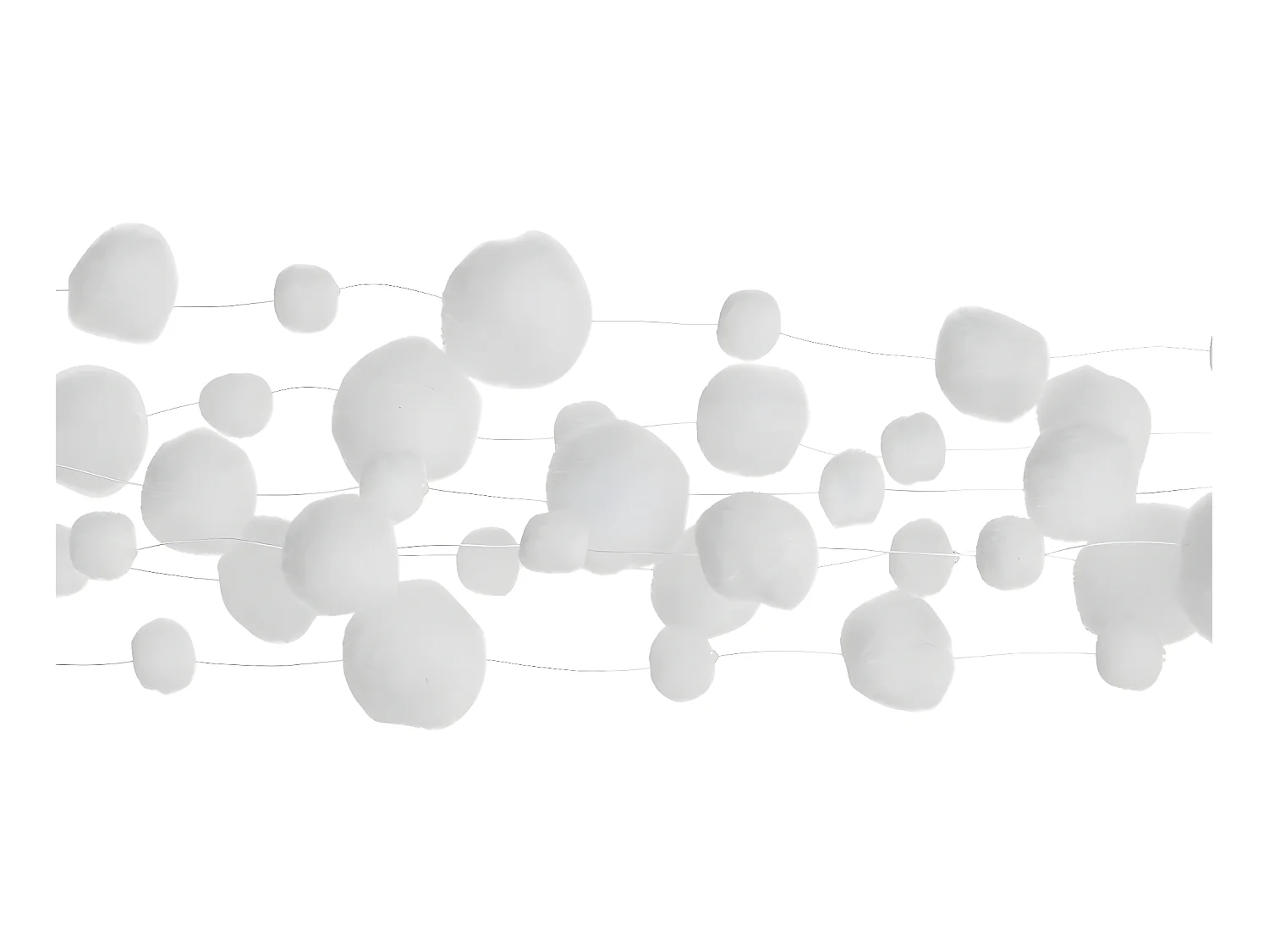 Guirlande de Noël Cascade de Boules blanches enneigées L 150 cm