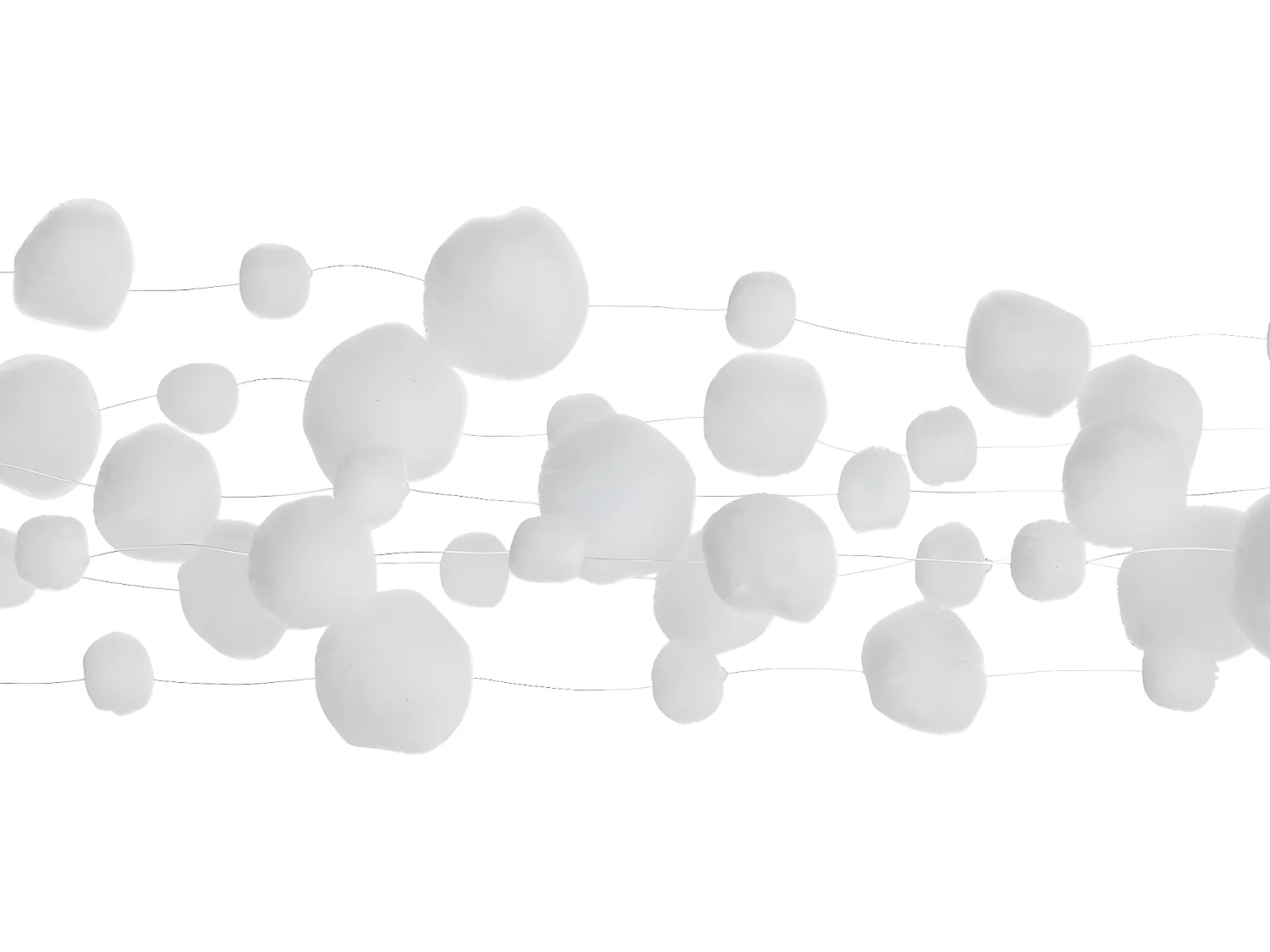 Guirlande de Noël Cascade de Boules blanches enneigées L 150 cm