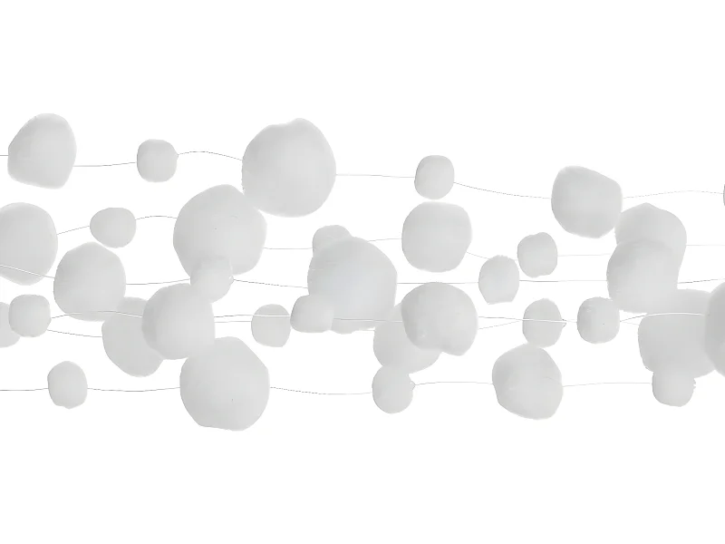 Guirlande de Noël Cascade de Boules blanches enneigées L 150 cm