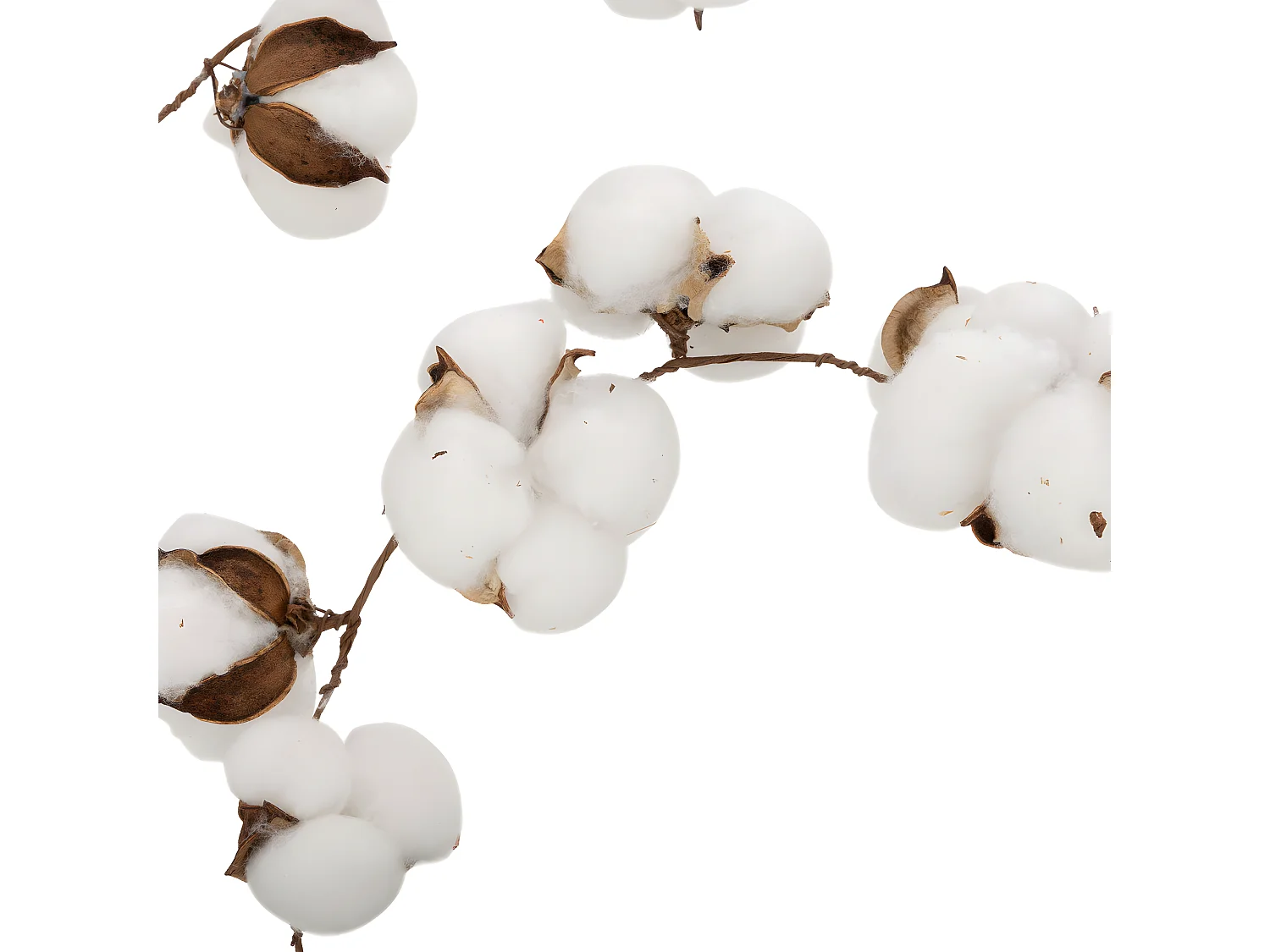 Guirlande de Noël Fleurs de Coton L 200 cm