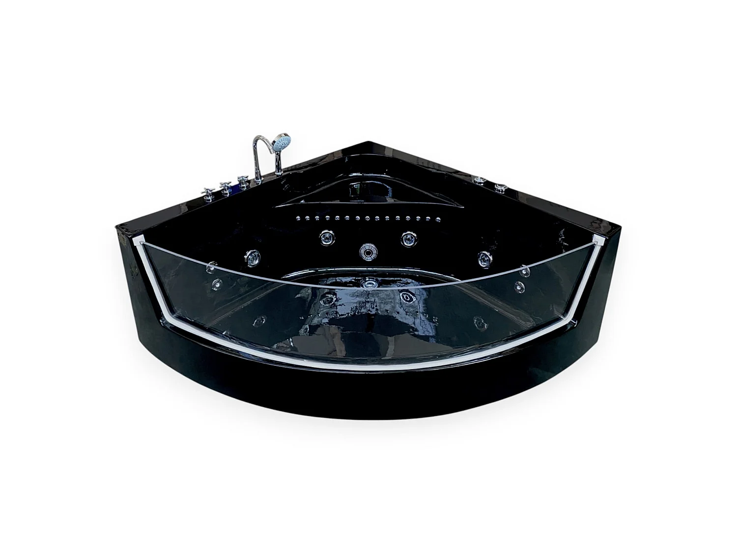 Baignoire Balnèo 150 X 150 cm Chromothérapie 8 jets – Black Maple