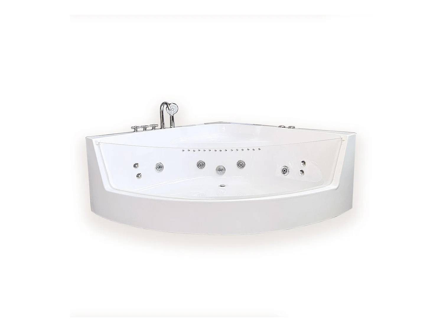 Baignoire Balnèo 150 X 150 cm Chromothérapie 8 jets – White Maple