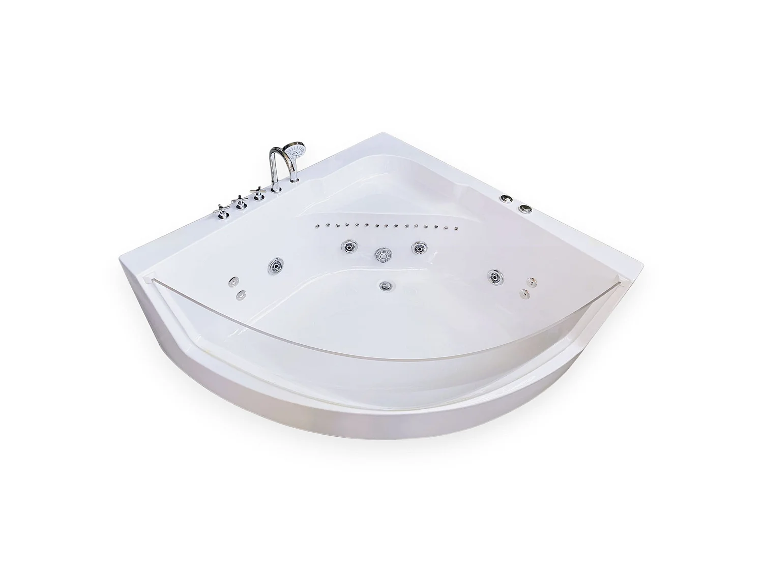 Baignoire Balnèo 150 X 150 cm Chromothérapie 8 jets – White Maple