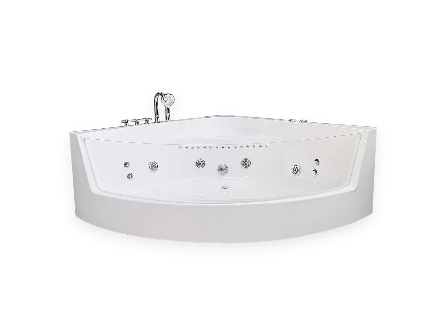 Baignoire Balnèo 150 X 150 cm Chromothérapie 8 jets – White Maple